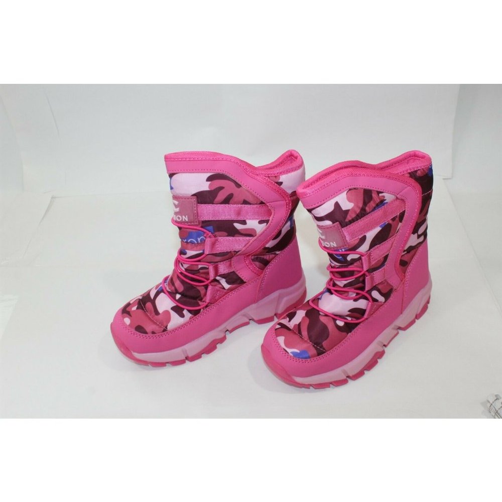 Girls Winter Boots with Sherpa Lining Pink Camo Size US 12.5 / EUR 31